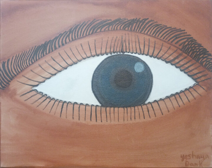 Painting titled "untitled eye No.1" by Yeshaya Dank, Original Artwork, Watercolor