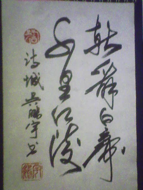 Painting titled "朝辞白帝  千里江陵" by Ye Zhi Shi, Original Artwork, Chinese Calligraphy