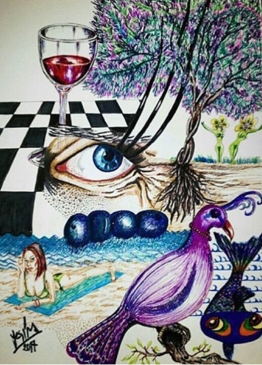 绘画 标题为“Dream” 由Yeşim Söyler, 原创艺术品, 圆珠笔