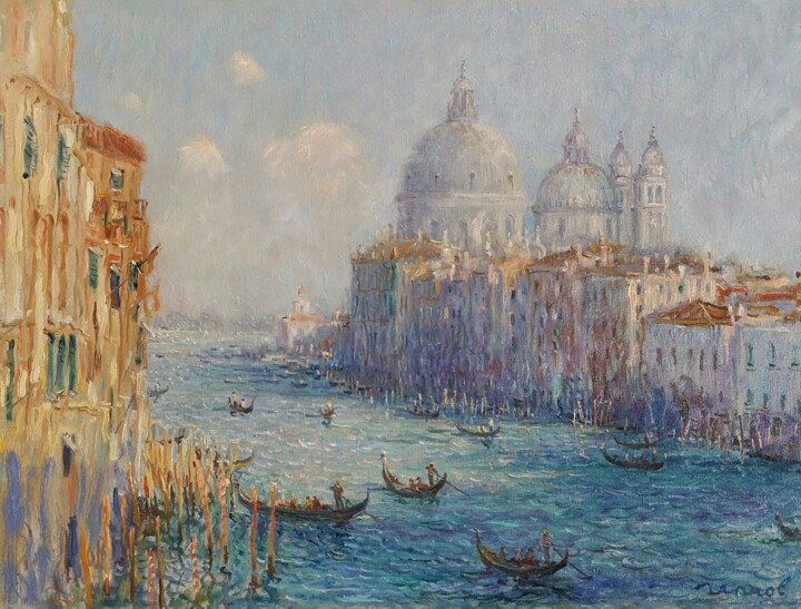 Pittura intitolato "Venice" da Yevhenii Chernov, Opera d'arte originale, Olio Montato su Telaio per barella in legno