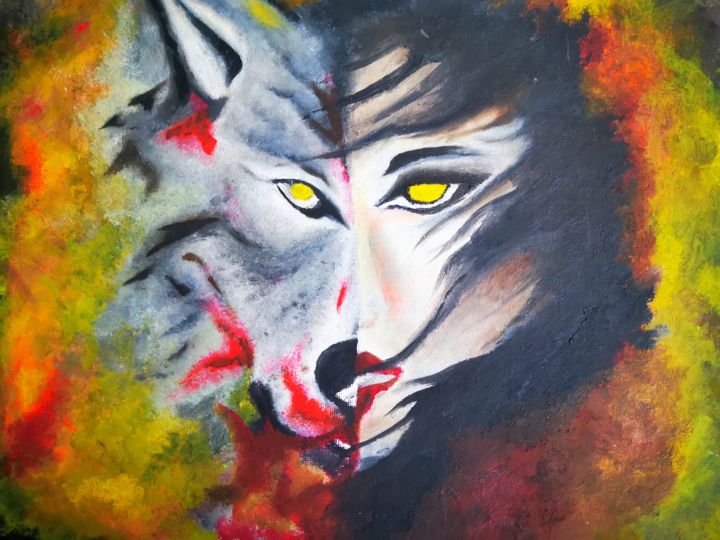 Pintura titulada "Shewolf" por Yeyaiel, Obra de arte original, Oleo