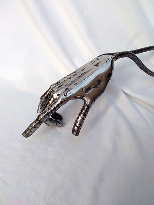 Skulptur mit dem Titel "Etude de main 2" von Yez, Original-Kunstwerk, Metalle