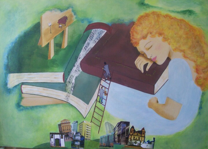 Pintura intitulada "o-sonho-da-arte" por Yiara Hillebrand, Obras de arte originais, Acrílico