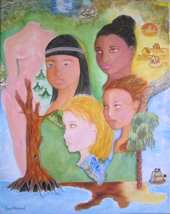 Pittura intitolato "raízes" da Yiara Hillebrand, Opera d'arte originale, Acrilico