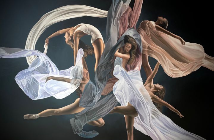 Peinture intitulée "Dance Of The Soul" par Yiğit Dündar, Œuvre d'art originale, Huile