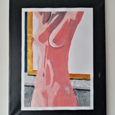Pittura intitolato "Naked lady" da Hatice Yilmaz, Opera d'arte originale, Acrilico