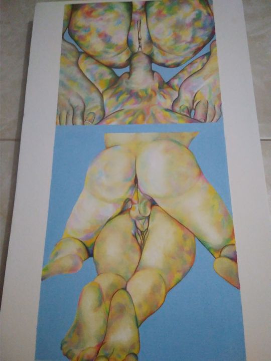 Painting titled "Tabu ala pornografia" by Yina Torres, Original Artwork, Oil