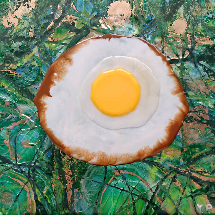 Картина под названием "SUN IN THE JUNGLE" - Yla Pil, Подлинное произведение искусства, Пигменты