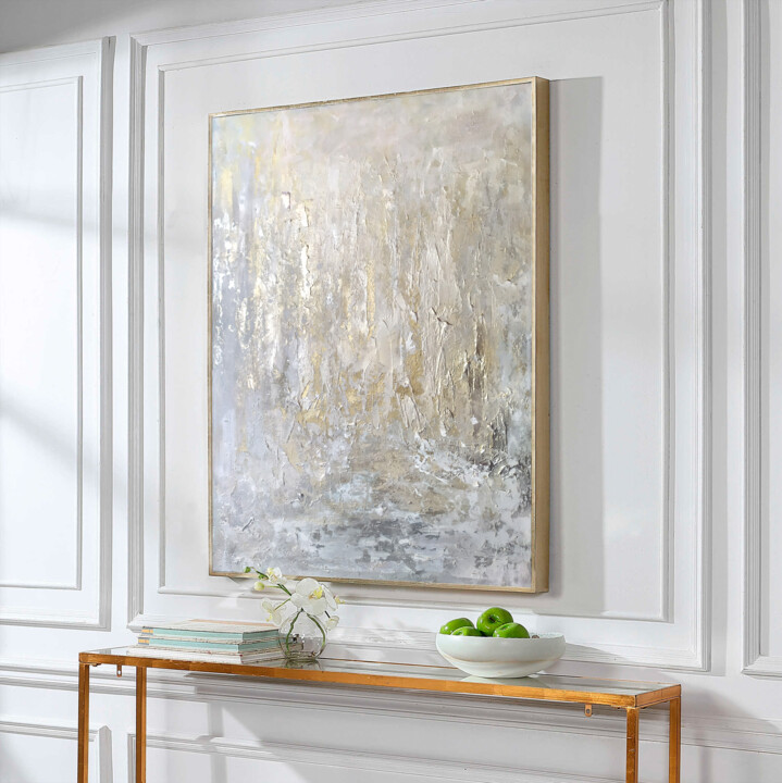 Картина под названием "Silver and Gold" - Yllen Avotí, Подлинное произведение искусства, Акрил Установлен на Деревянная пане…