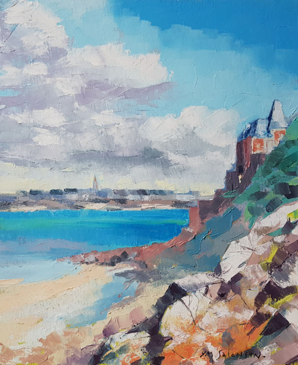 Peinture intitulée "Villa Roches Brunes…" par Yves-Marie Salanson, Œuvre d'art originale, Huile