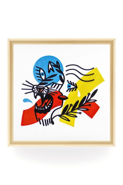 Art textile intitulée "Panthera tigris ole…" par Yny, Œuvre d'art originale, Broderie