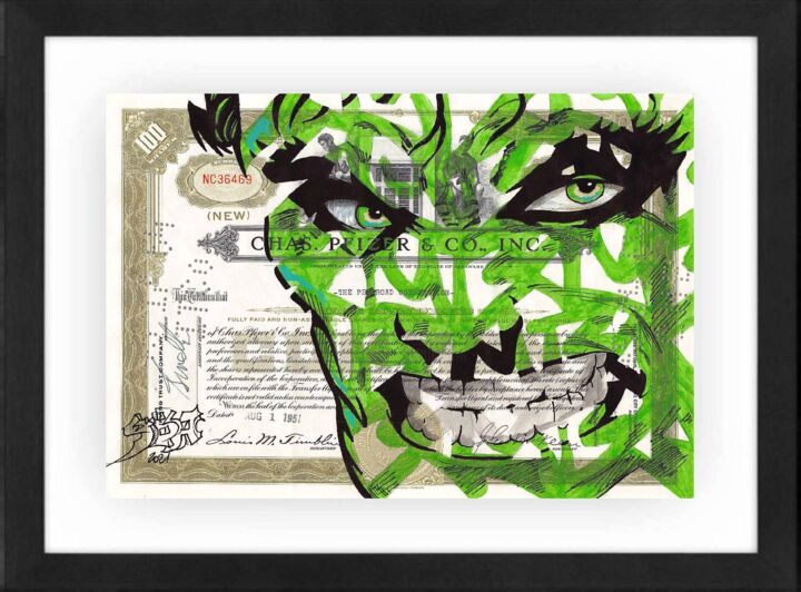 Картина под названием "Hulk" - Yoann Bonneville, Подлинное произведение искусства, Акрил