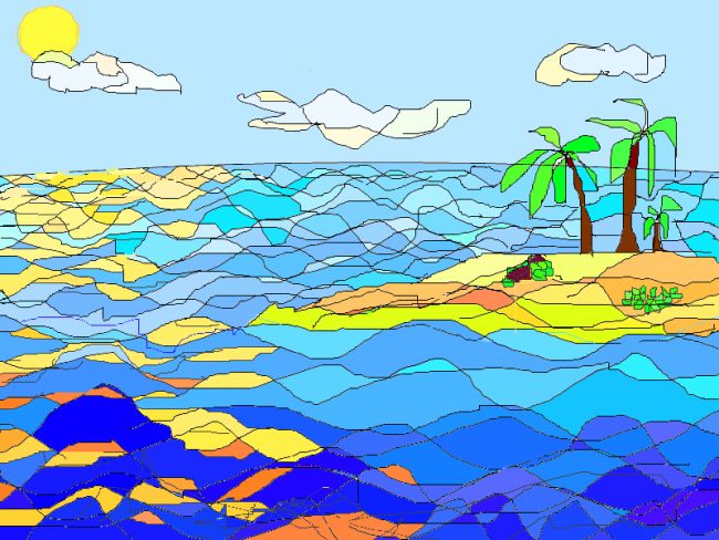 Peinture intitulée "Caribbean sea" par Yogalex, Œuvre d'art originale, Autre