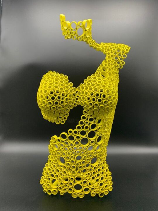 Sculpture titled ""Lou" Buste femme c…" by Yohan Plu, Original Art, Metals