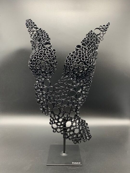 Sculpture titled ""Eléonore" buste fe…" by Yohan Plu, Original Art, Metals