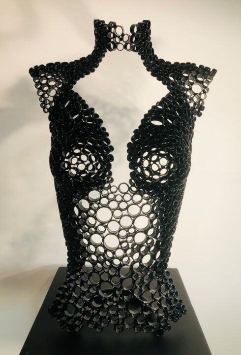 Scultura intitolato ""Flores" buste femm…" da Yohan Plu, Opera d'arte originale, Metalli