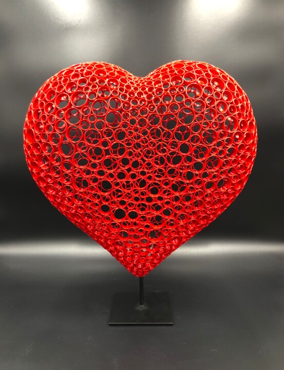 Sculpture intitulée ""Mio amore" coeur c…" par Yohan Plu, Œuvre d'art originale, Métaux