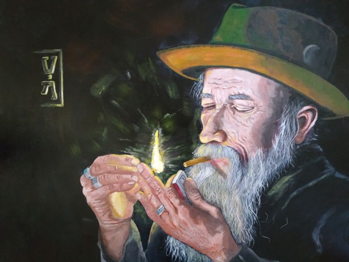 Peinture intitulée "Vielles habitudes" par Yo Ct, Œuvre d'art originale, Acrylique Monté sur Châssis