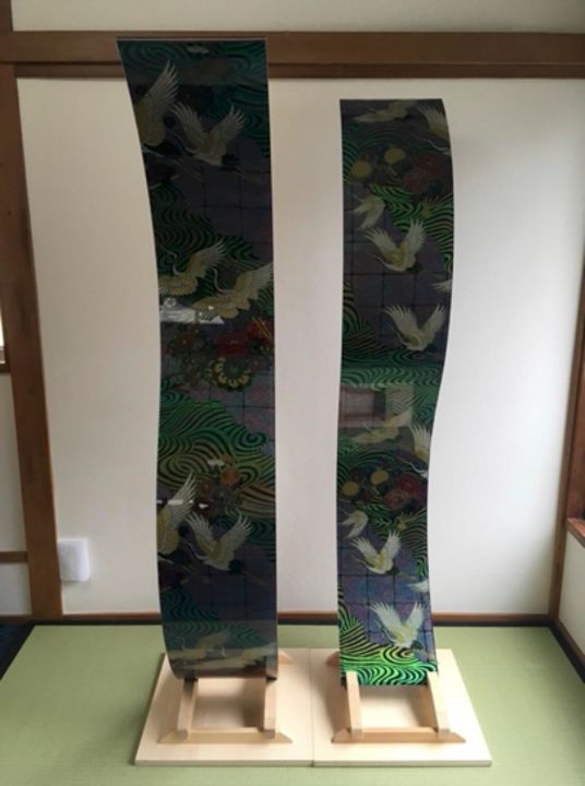 Escultura intitulada "Dance of Crane and…" por Mitsuyasu Yokota, Obras de arte originais, Vidro