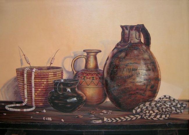 Painting titled "Ceramicas" by Yolanda Castro Contreras, Original Artwork