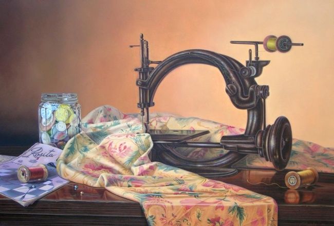 Pintura titulada "La costurera" por Yolanda Castro Contreras, Obra de arte original