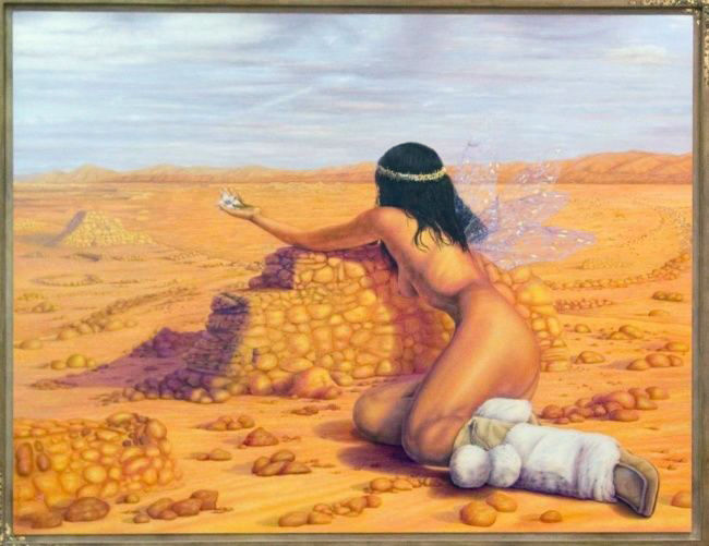 Painting titled "Huilli, la gloria d…" by Yolanda Castro Contreras, Original Artwork