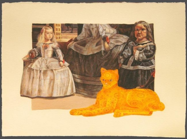 Pintura titulada "Gatos en el arte" por Yolanda Castro Contreras, Obra de arte original