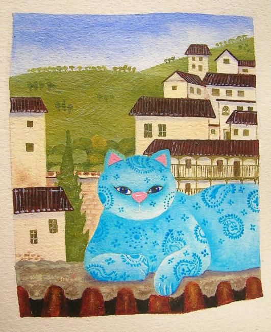 "Gatos en Chinchón" başlıklı Tablo Yolanda Castro Contreras tarafından, Orijinal sanat