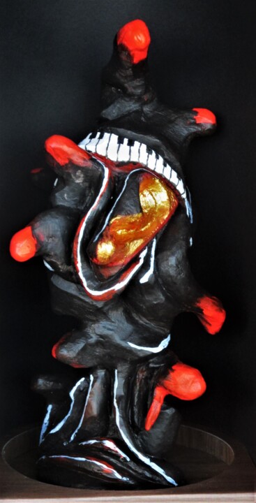 Sculpture intitulée "L'OUÏE D'OR" par Yolande (Yo) Gaspard, Œuvre d'art originale, Argile