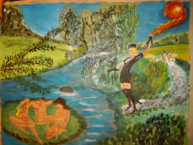 Pintura intitulada "lapureté, la vertu,…" por Maurice Alloy, Obras de arte originais, Óleo