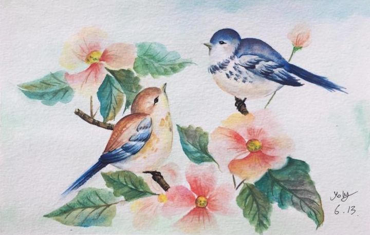 Painting titled "35403555-1597039750…" by Yolychan, Original Art, Watercolor