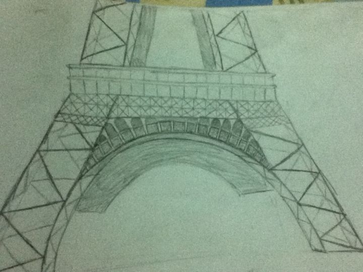 Tekening getiteld "Eiffel tower" door Yomna E., Origineel Kunstwerk