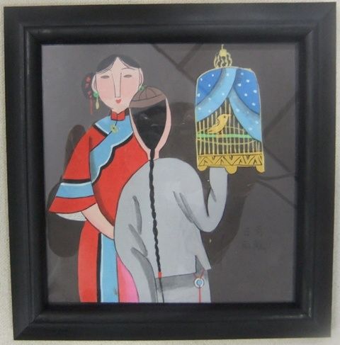 Peinture intitulée "couple" par Yong Jian Zheng, Œuvre d'art originale