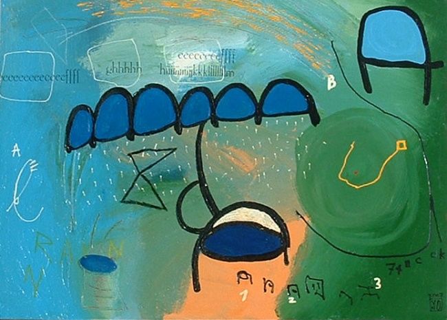 Pintura intitulada "Teeth" por Yono, Obras de arte originais, Óleo