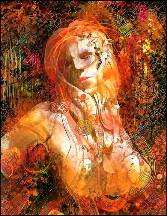 Arts numériques intitulée "Autumn Girl" par Yoogy Art, Œuvre d'art originale, Peinture numérique