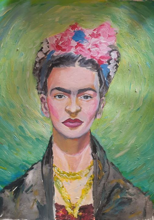 Peinture intitulée "Frida Kahlo" par K.B, Œuvre d'art originale, Acrylique