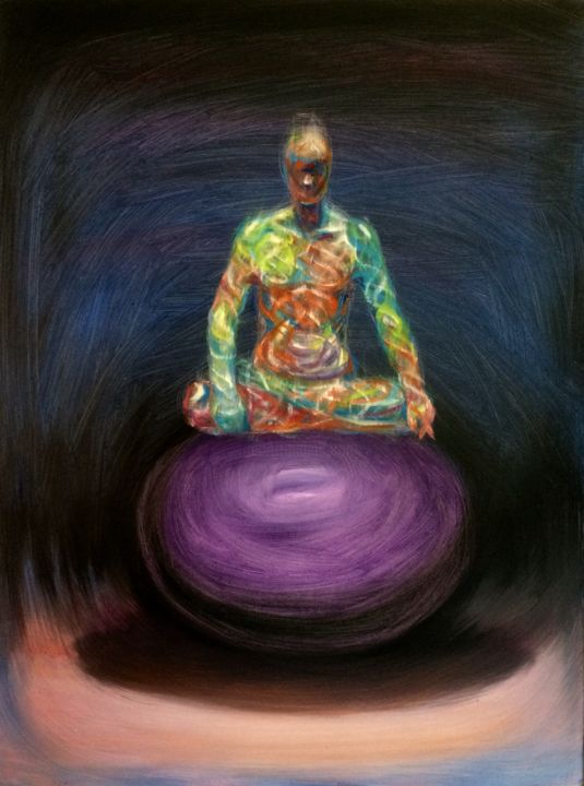 Painting titled "Non-meditation" by Youcai Hong, Original Artwork, Oil