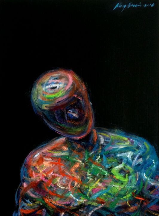 Painting titled "Avatar No.4" by Youcai Hong, Original Artwork, Oil