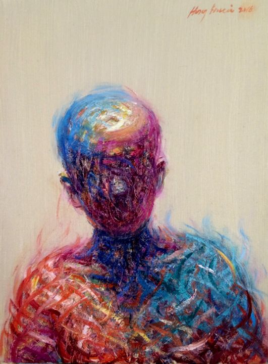 Painting titled "Avatar No.1" by Youcai Hong, Original Artwork, Oil