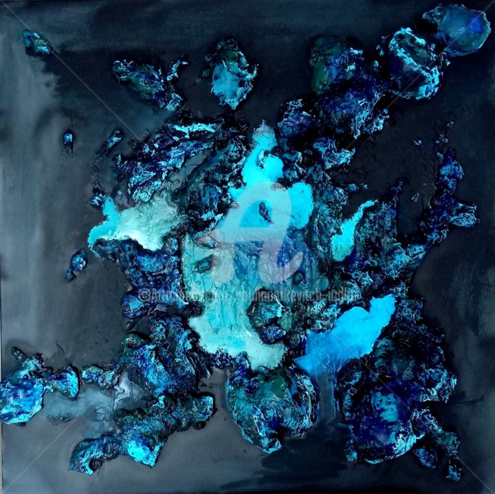 Peinture intitulée "Almost blue" par Théoule, Œuvre d'art originale, Acrylique