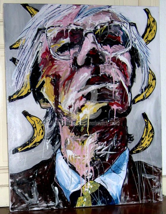 Painting titled "Andy Warhol" by Théoule, Original Artwork, Acrylic