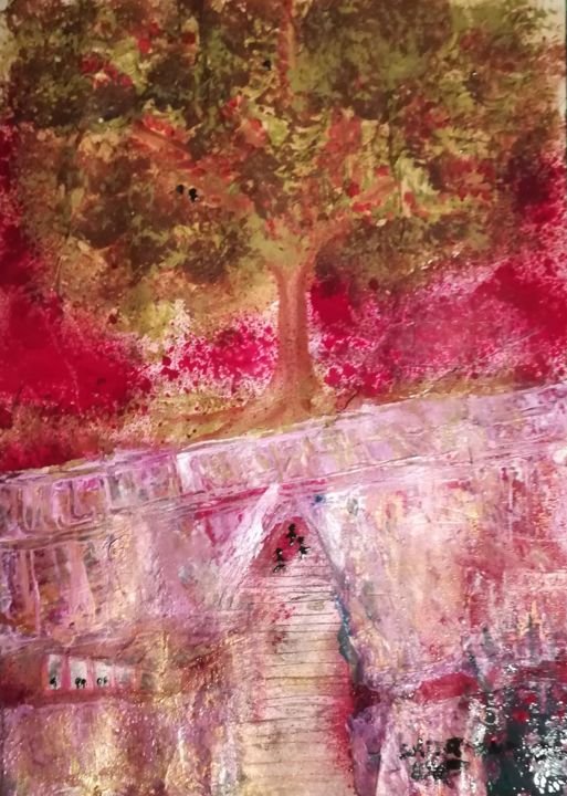 Painting titled "juste-un-arbre-sans…" by Lise Youlou, Original Artwork, Acrylic