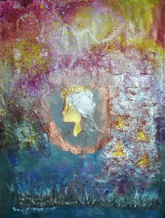 Painting titled "019-mani-royale-luz…" by Lise Youlou, Original Artwork, Acrylic