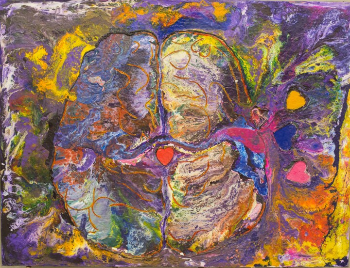 Pintura intitulada "psychedelic improvi…" por Younes Sari, Obras de arte originais, Acrílico