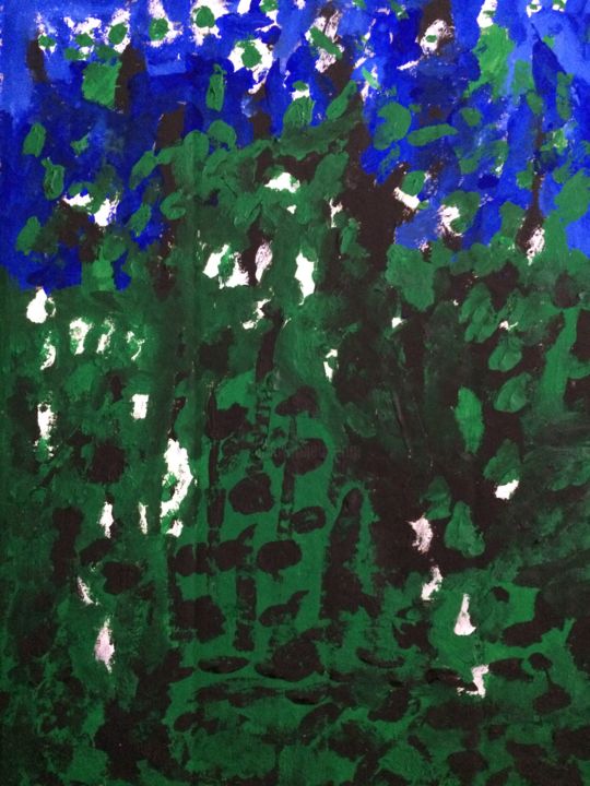 Painting titled "A Forest" by Danila Stepanov, Original Artwork, Gouache