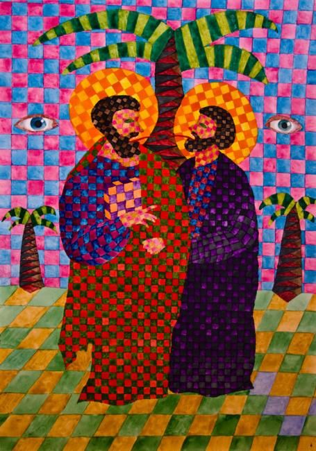 Peinture intitulée "Peter and Paul" par R K, Œuvre d'art originale