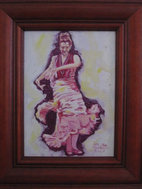 Malarstwo zatytułowany „rythme en flamenco” autorstwa Youssef Saadoun, Oryginalna praca