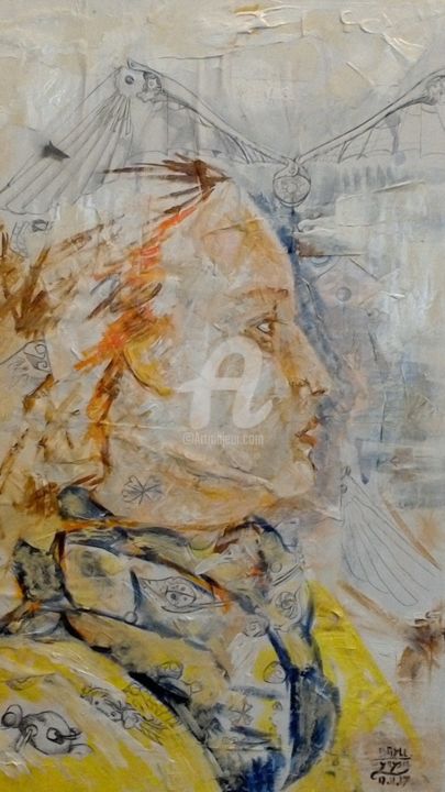 Pittura intitolato "autoportrait 2017 (…" da Yrysa, Opera d'arte originale, Acrilico