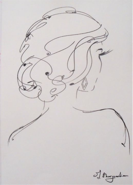 Drawing titled "Valentine" by Isabelle Charpentier, Original Artwork