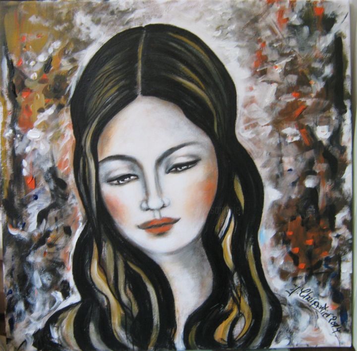 Painting titled "Méditation" by Isabelle Charpentier, Original Artwork